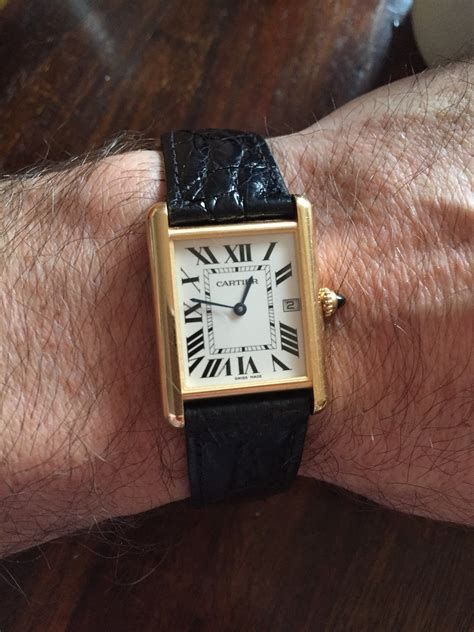 cartier tank men gold|vintage cartier tank watch men's.